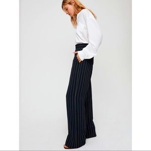 Aritzia Black Striped Trousers | Wilfred Clarisse